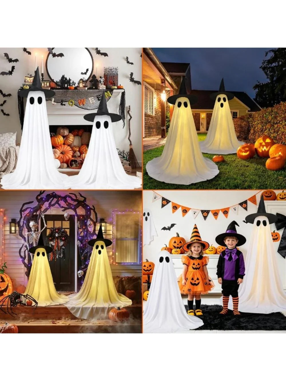 Lighted Halloween Ghost Decorations - 2 Pack, 59